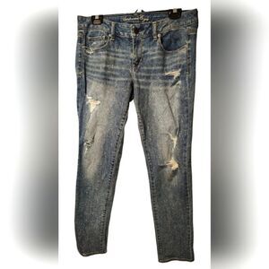 American Eagle Outfitters Distressed Stretch Skinny Jeans Denim Pants Sz 10